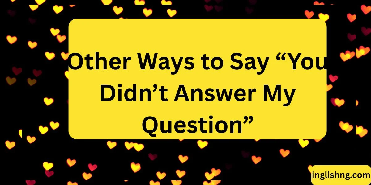 Other Ways to Say “You Didn’t Answer My Question”