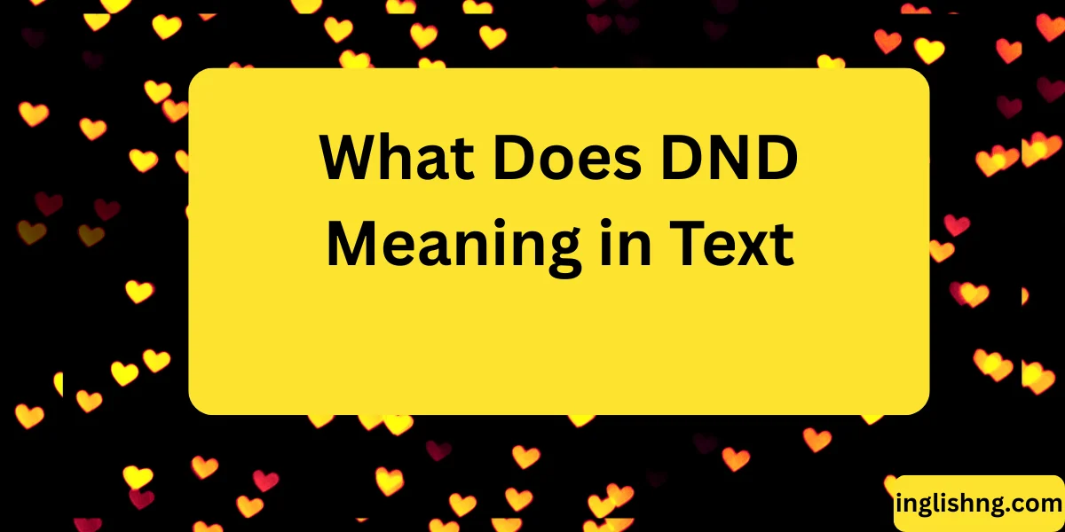 What Does DND Meaning in Text