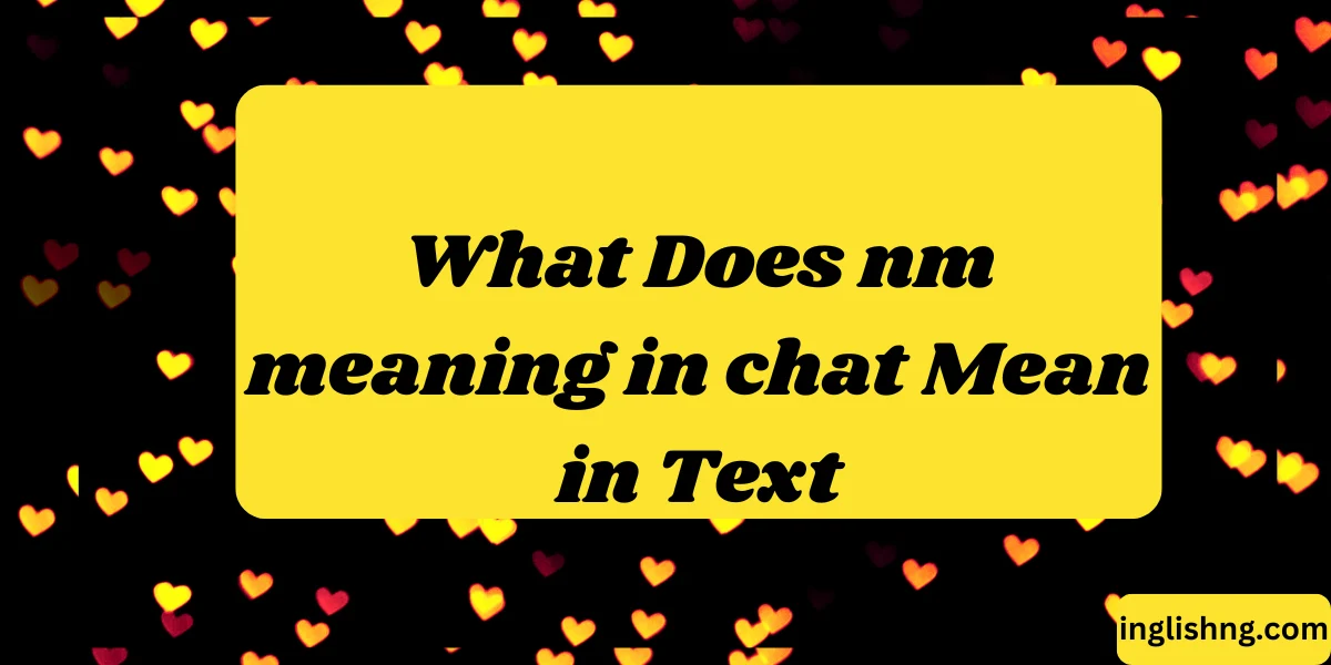What Does nm meaning in chat Mean in Text
