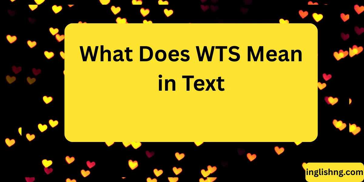 What Does WTS Mean in Text