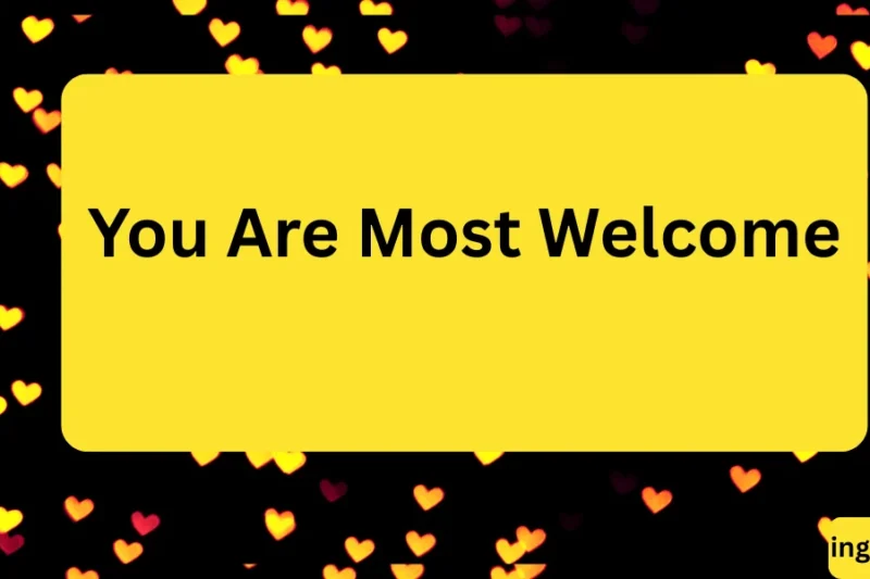 You Are Most Welcome